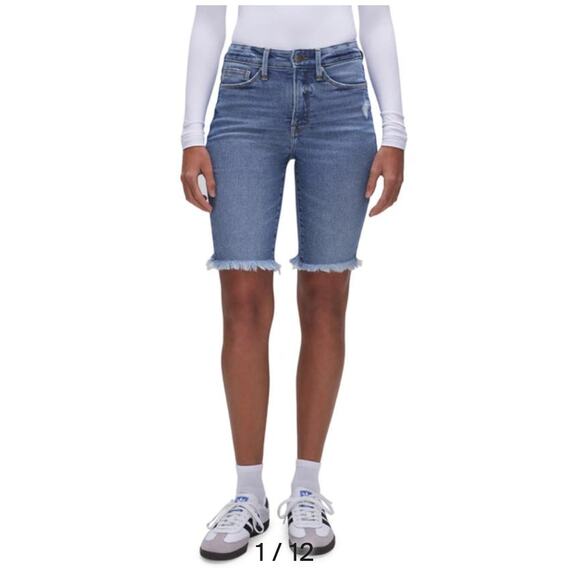 GOOD AMERICAN NWT Good Legs Bermuda Short in Indigo468 // 2 - Picture 1 of 9
